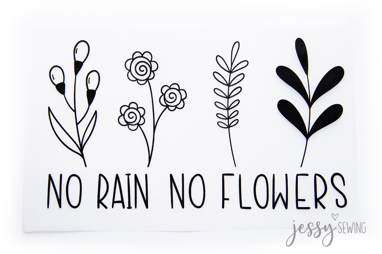 Bügelbild "No Rain no Flower"
